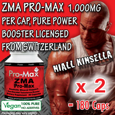 ZMA Pro Booster Muskelwachstum Magnesium Zink Vitamin B6 180 x 1200 mg Kapseln