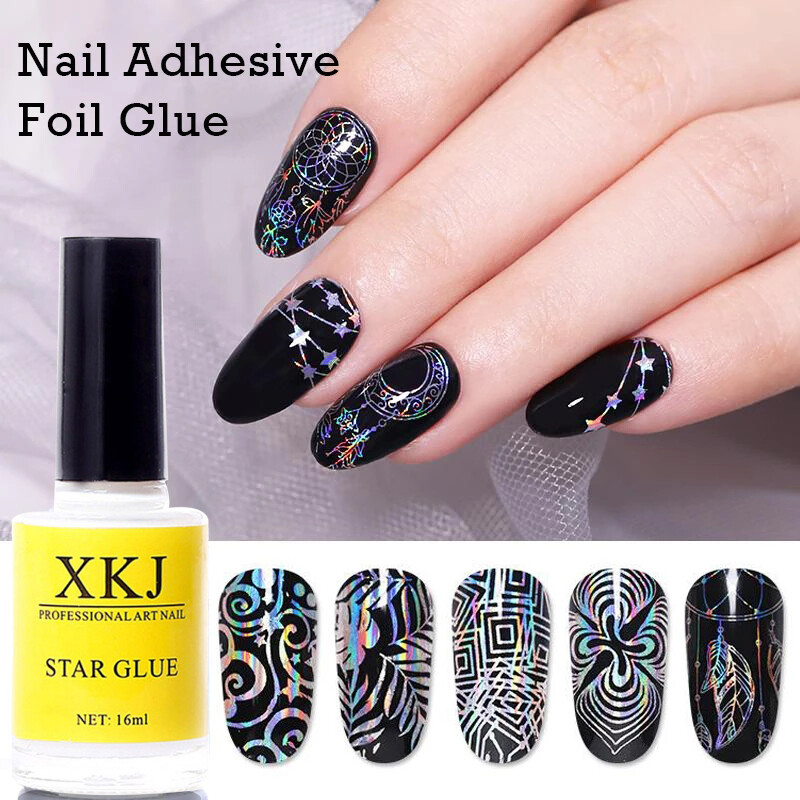 16ml Nail Art Glue Gel Transfer Nail Foil Adhesive Starry Paper Gel