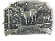 Vintage 1982 Siskiyou Unused Buck Hunting Belt Buckle - Oregon, USA