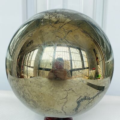 Natural Chalcopyrite Quartz Crystal Ball Energy Reiki Healing 4020G