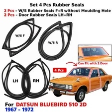 Fits Datsun Bluebird 510 2D Sedan 1967-72 Weatherstrip Rubber Seal 4 PCS G07