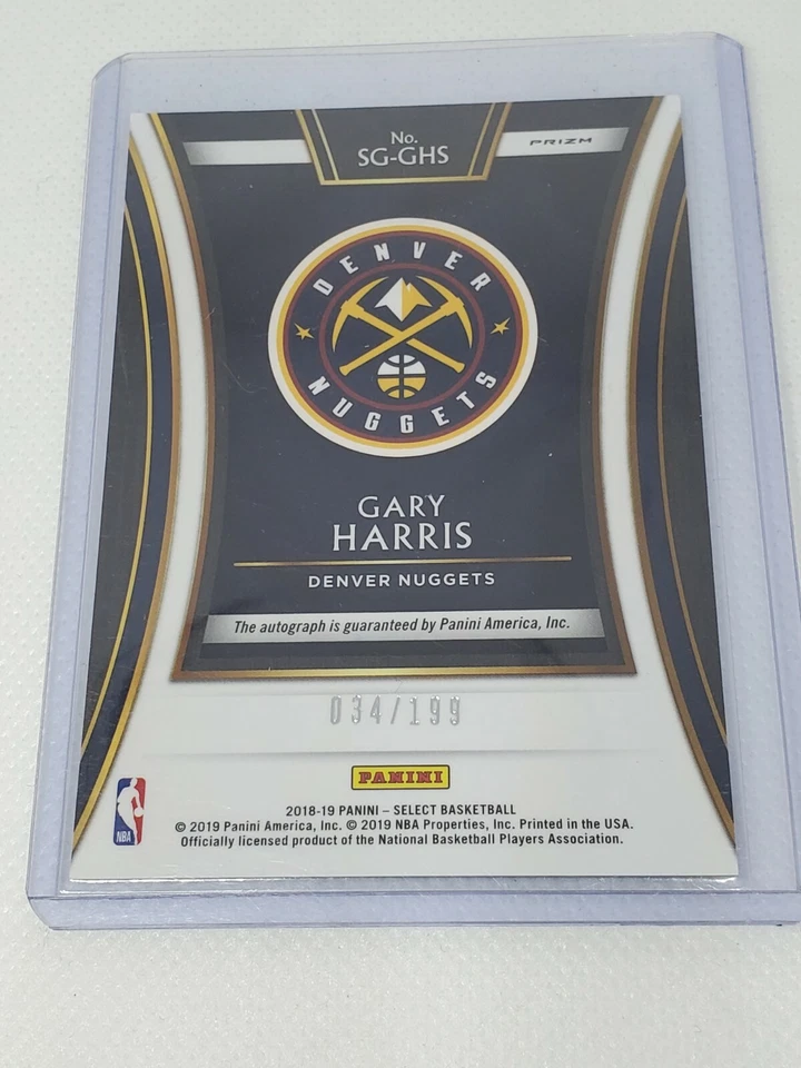 2018-19 Panini Select Signatures /199 Gary Harris #SG-GHS Auto - Image 2 of 2