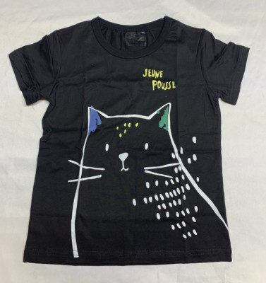 Little Boys Unisex T -Shirt Cat Jeune Pousse Black-New-