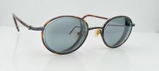 Vintage Tourneau T013 Black Tortoise Oval Metal Sunglasses Italy FRAMES ONLY