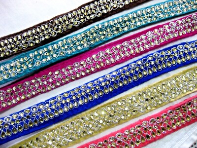 Borte Webband Stickerei Strass Orientalisch verschiedene Farben 30mm lfm B273.2