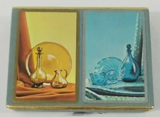 Vintage Congress 606 Double Deck Playing Cards CEL-U-TONE Finish Felt Case 