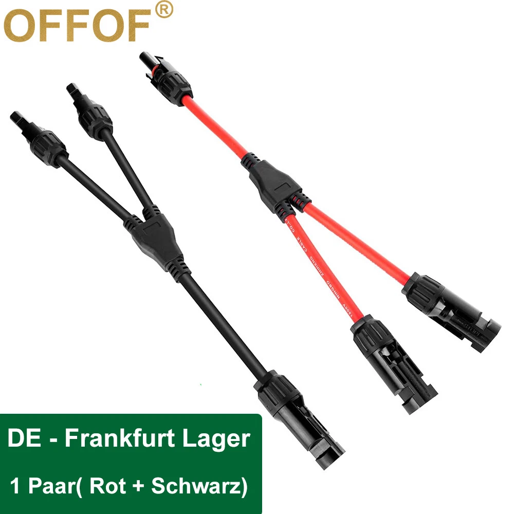 6mm Y Solar Stecker PV Kables Verteiler Buchse Kupplung Sicherung PV 1Y2 FMM+MFF