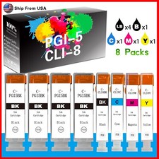  8-PACK,4XLBBCMY PGI5 CLI8 Ink Cartridge PGI-5 CLI-8 for IP4300 Printer