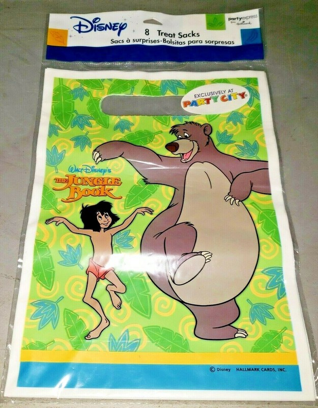 The Jungle Book Walt Disney Treat Sack 8 Bags Party Supply Hallmark Cartoon NOS 