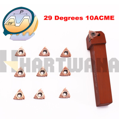 Indexable Threading Inserts 29° 16ER10ACME Lathe Tool Holder SER1616H16