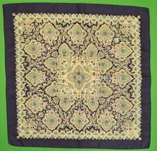 "Liberty Of London Navy  Pink Floral Print Silk Pocket Square"