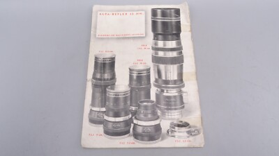 Brochure Catalogue Plaquette ALPA-Reflex Objectifs interchangeables en