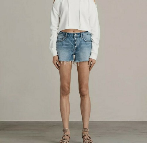 high rise blue denim shorts Size W27 | eBay