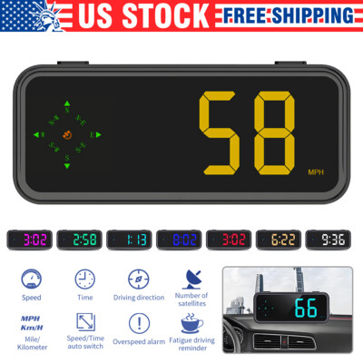 Digital Speedometer Universal GPS Car HUD Head-Up Display MPH Overspeed Alarm