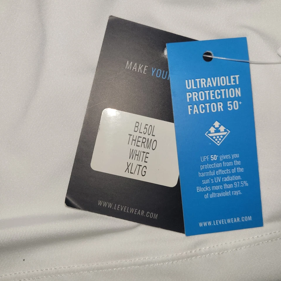 Camisa térmica térmica de manga larga LevelWear para hombre cuello redondo blanca lisa XL Foto 4 de 4