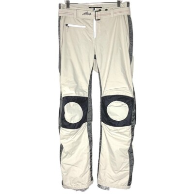 Jet Set Ski Pant Men 48 Small White Straight Leg Apres Reflective Belted Pockets