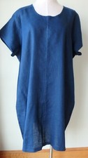 FLAX Design LINEN DRESS 2G NWT Garden Party Dress BLUE