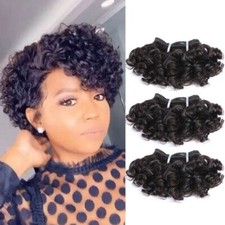 Bouncy Curly Hair Weave Bundles Double Draw Brazilian Remy Human Hair Extensions