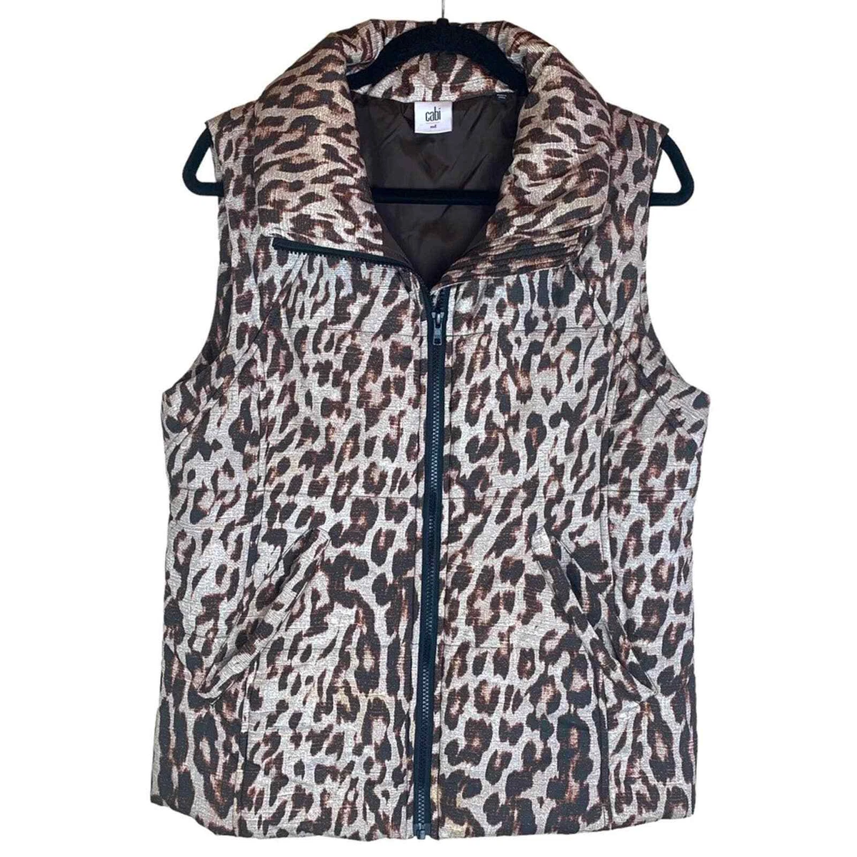 Leopard puffer deals vest