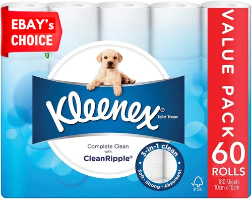Soft Absorbent Bathroom Tissue 60 Rolls Complete Clean Toilet Paper 1 Pack