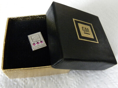 GM General Motors Ruby 1/10 10K Gold Employee Service Award Pin Tie Tac