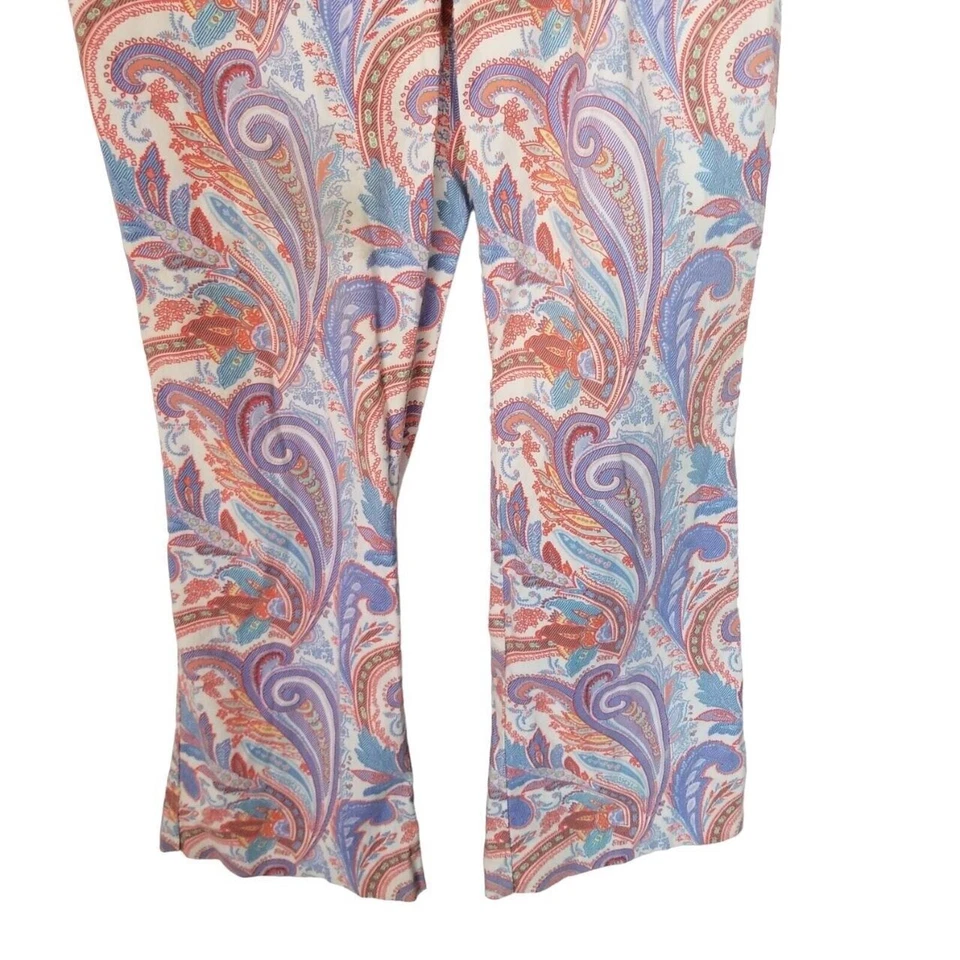 Escada Pants High Waisted Pants Women 40 Pink Ankle Pants Paisley Pants Women - Image 3 of 4