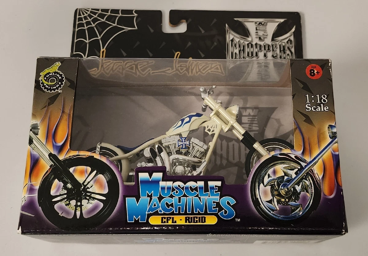 Muscle Machines Die-Cast Model Bike Jesse James CFL Rigid West