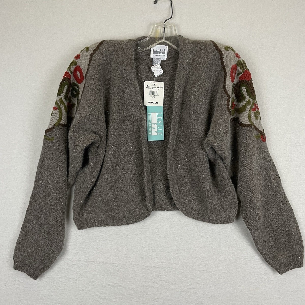 Brown Angora Cropped Cardigan NWT Vintage Lambswool Angora Crop