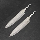 Kitchen Fruit Steak Knife Blank Blade DIY Tool Home Hobby 10Cr15 Damascus Steel