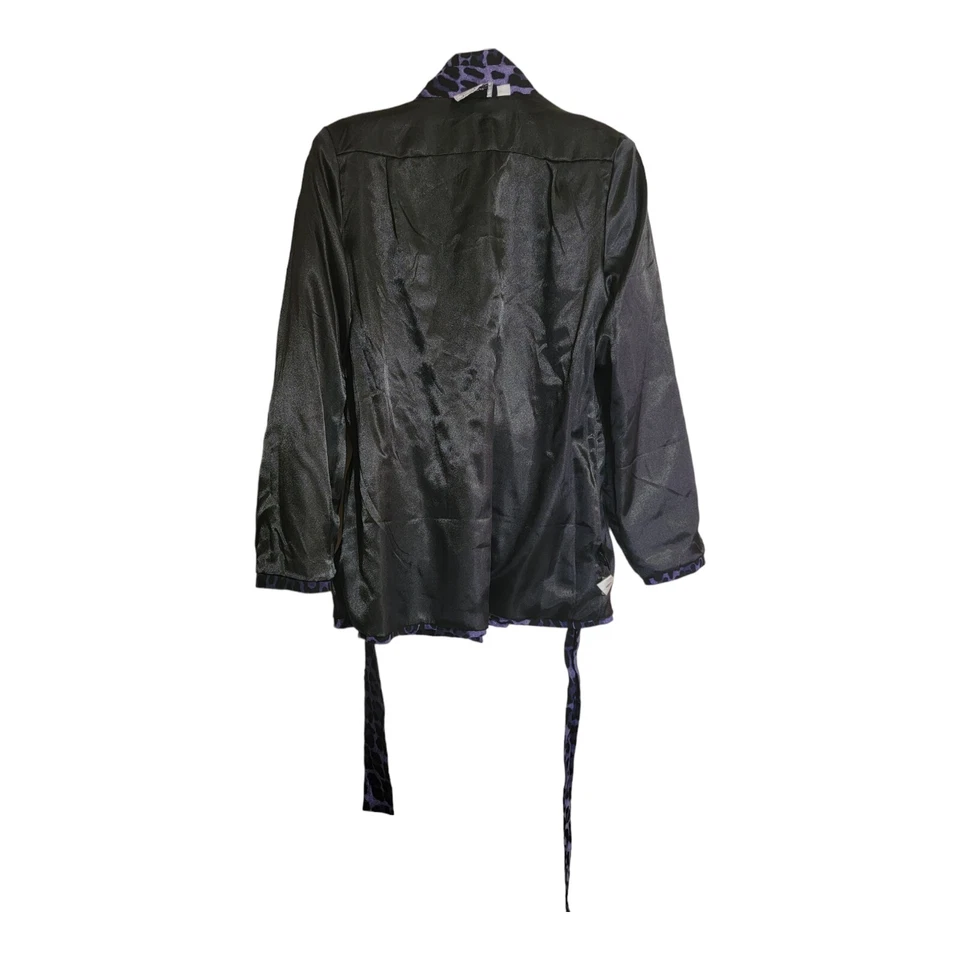 Chaqueta Linea by Louis Dell'Olio Mujer S Púrpura Estampado Leopardo Blazer Completamente Forrado Foto 4 de 4