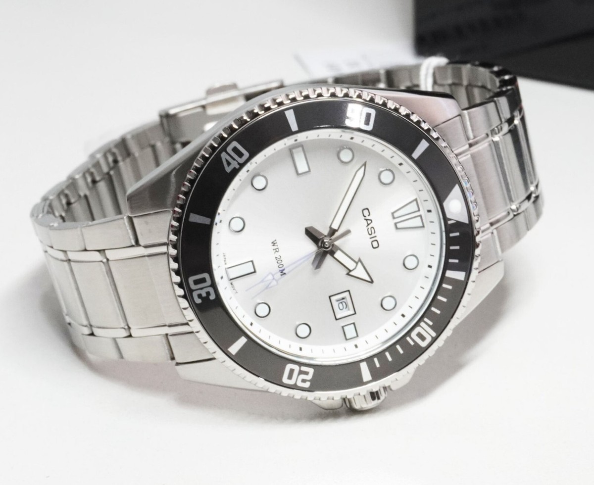 Casio MDV-107D-7A Silver Gray Analog Stainless Steel Quartz Men