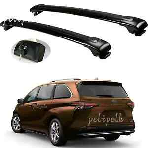 Aluminium Lockable Roof Rail Rack Cross Bars Crossbars For Toyota Sienna 21-2023