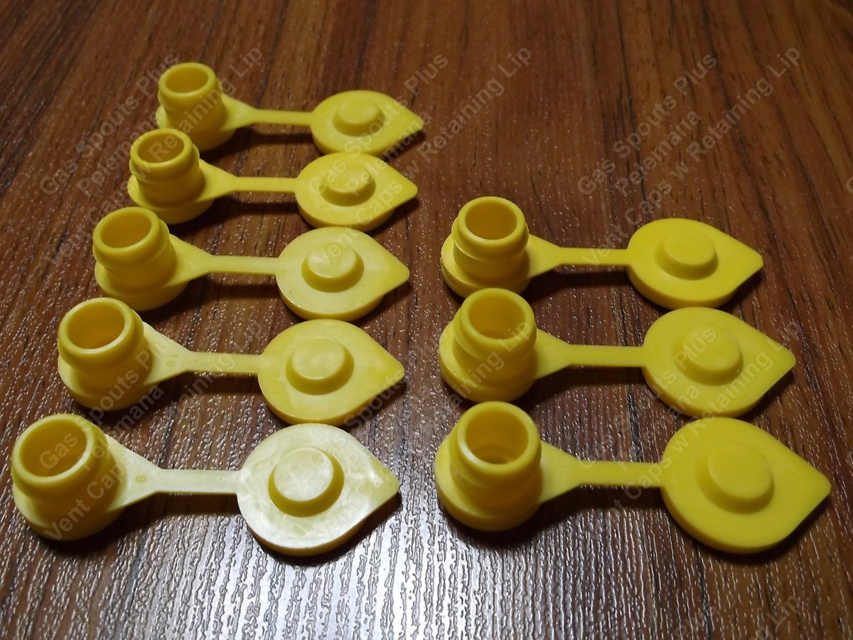13-Pack Yellow Vent Caps For Gas Cans - Fits Midwest, Blitz, Wedco, Briggs, Scepter - TRI-SURE POLY-VENT