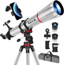 Telescope, 90mm Aperture 900mm Refractor Telescope for Adults High Powered, A...