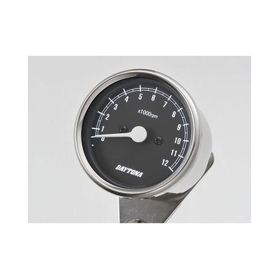 める 15641 Mechanical Tachometer φ60 Stainless Steel Body Black Panel