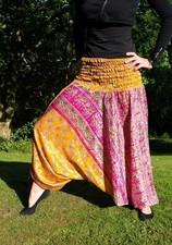 5 Pcs of Indian Vintage Silk Sari Boho Harem Trousers Women Gypsy Yoga Pants