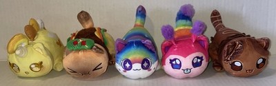  Aphmau Lot of 5 6  Cat Plush Meemeows Taco Rainbow Celestial Rainbow Toys rare