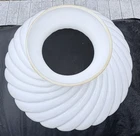 Antique Aladdin Coleman Kerosene Oil Milk Glass Ribbed Swirl Lamp 10” Shade