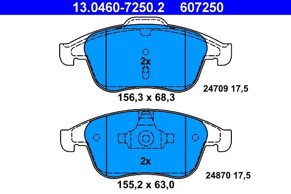 ATE Bremsbelagsatz, Scheibenbremse 13.0460-7250.2 FüR Renault-image