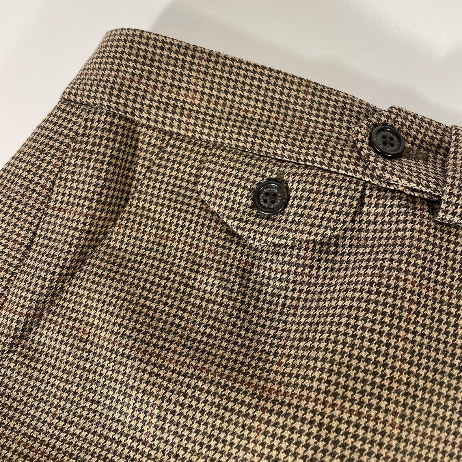 Ralph Lauren Pants Women 4 Brown Houndstooth Wool Vintage Wide Leg Lined