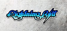 Lighting Bolt Retro Blue Fade Die Cut Surf Sticker Vinyl 10" inches Decal T C