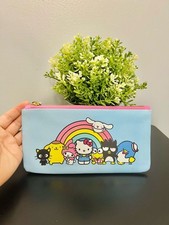 Official licensed Hello Kitty and Friends Rainbow Pencil Pouch - Light Blue NWT