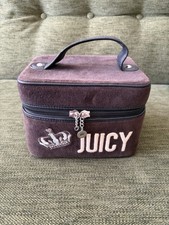 Y2K Juicy Couture Brown Velvet Cosmetic Case with Mirror