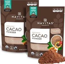 Navitas Organics Cacao Powder, 16 oz. Bags 16 Ounce (Pack of 2), No Color 