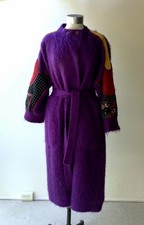 Vintage 1970's Koos van den Akker Purple Appliqued Collage Mohair Coat