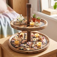 "Obst Etagere \"Akazie\" Aus Holz & Epoxy, 2 Etagen, Muffin Cupcake Servier StäNder"