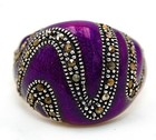 Heat Treated AAA Grade Enamel 925 Sterling Silver Ring Sz 9 Z5-5 — photo 1