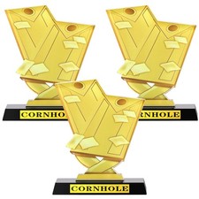 3 PCS 5.5 Inch Cornhole Trophy Tournament Award Winner Prize Gift Competition