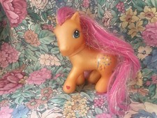 My Little Pony "Sparkle Works" 2002 Orange with Pink Glitter Mane & Tail