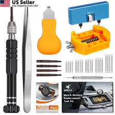 Watch Battery Replacement Kit Repair Tool Set Back Case Opener Remover Tweezers
